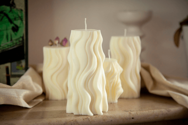 Bougie parfumée design & décoration | Wavy Candle | bougie végétale | décoration style minimaliste