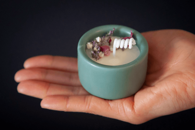 Mini bougie fleurie | Bougie parfumée | idée cadeau | Mini fleurie